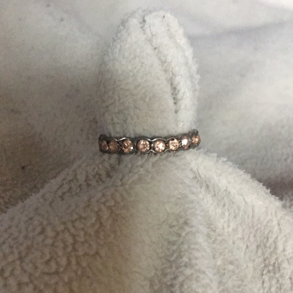 EXPRESS Ring. Silver with blush pink rhinestones - Picture 2 of 6